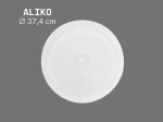 Vasque ALIKO 37,4 cm blanc mat en céramique. Lavabo rond design à poser avec cuve haute et parois fines. Garantie 10 ans. Livraison gratuite.
