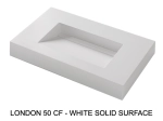 Plan vasque lavabo caniveau, sur mesure : L 60 à 201 x P 40 à 51 cm, finition lisse, Solid-Surface, Anti bactérien, résine Akrytan®SOLID teinté dans la masse, Livraison Offerte.