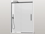 Porte de douche coulissante, sur mesure, noir
